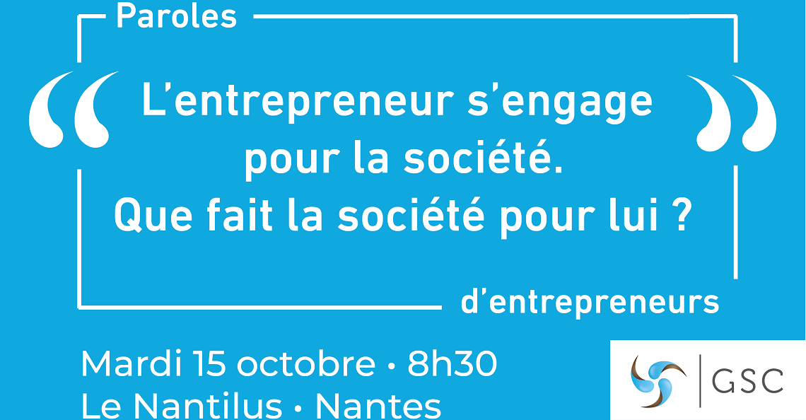 « Paroles d’entrepreneurs » mardi 15 octobre – Nantes